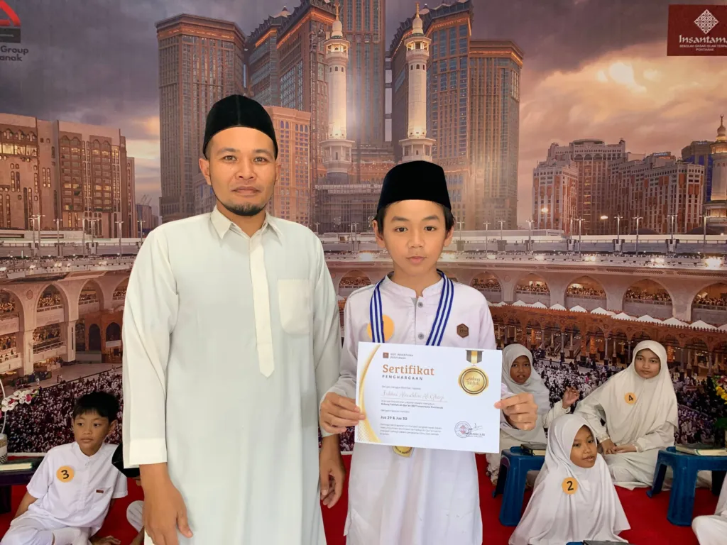 Fakhri Alauddin Al Ghazi peserta Sidang Tahfizh SDIT Insantama Pontianak, capaian hafalan juz 29-30.